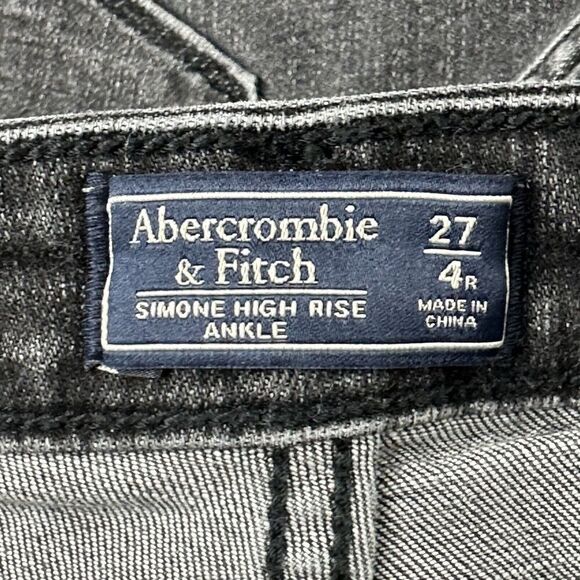 Abercrombie & Fitch Simone High Rise Ankle Jeans Womens 27 Floral Embroidered* - Picture 14 of 16